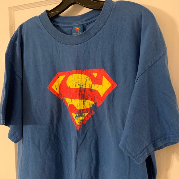Vintage Superman Logo Tee Sz L - Picture 5 of 7